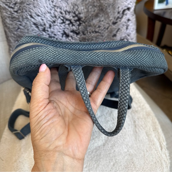 Hammitt Blue Snakeskin Leather Backpack Bag - Picture 5 of 12